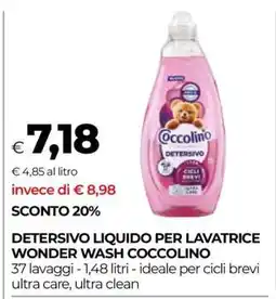 Coop DETERSIVO LIQUIDO PER LAVATRICE WONDER WASH COCCOLINO offerta