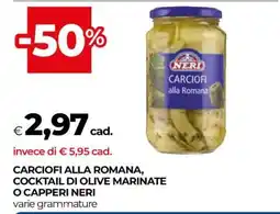 Coop CARCIOFI ALLA ROMANA, COCKTAIL DI OLIVE MARINATE O CAPPERI NERI offerta