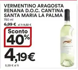 Coop Vermentino Aragosta Renana D.O.C. Cantina Santa Maria La Palma offerta