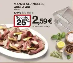 Coop Manzo all'inglese Gusto Qui offerta
