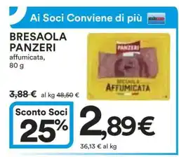 Coop Bresaola Panzeri offerta