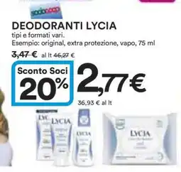 Coop Deodoranti Lycia offerta