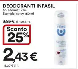 Coop DEODORANTI INFASIL offerta