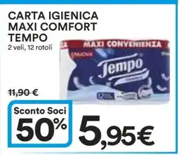 Coop CARTA IGIENICA MAXI COMFORT TEMPO offerta