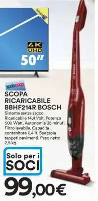 Coop SCOPA RICARICABILE BBHF214R BOSCH offerta
