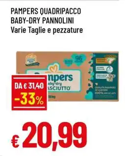 Famila PAMPERS QUADRIPACCO BABY-DRY PANNOLINI offerta