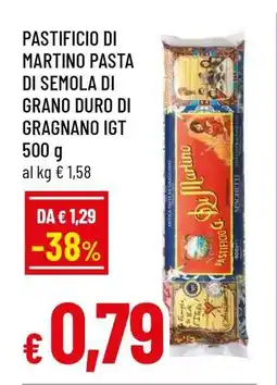 Famila PASTIFICIO DI MARTINO PASTA DI SEMOLA DI GRANO DURO DI GRAGNANO IGT 500 g offerta