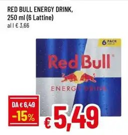 Famila RED BULL ENERGY DRINK, 250 ml (6 Lattine) offerta