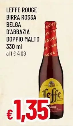 Famila LEFFE ROUGE BIRRA ROSSA BELGA D'ABBAZIA DOPPIO MALTO 330 ml offerta
