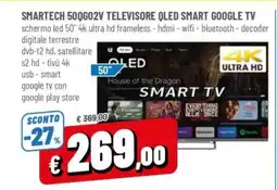 Famila SMARTECH 50QG02V TELEVISORE QLED SMART GOOGLE TV offerta