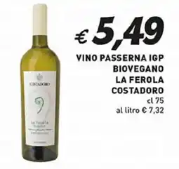 Coal Costadoro vino passerna igp biovegano la ferola offerta