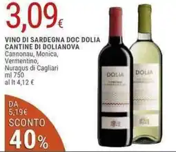 Doro Supermercati Vino di sardegna doc dolia cantine di dolianova offerta