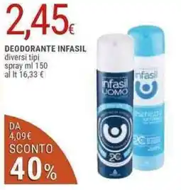 Doro Supermercati Infasil deodorante spray offerta