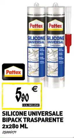 Tecnomat Pattex silicone universal bipack trasparente offerta