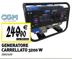 Tecnomat CGM generatore carrellato 3200 W offerta