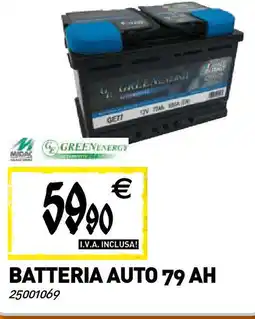 Tecnomat Ggreenenerge batteria auto 79 AH offerta