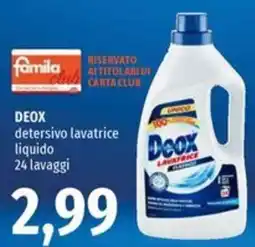 Famila Deox detersivo lavatrice liquido offerta