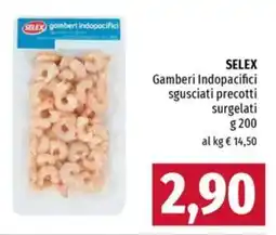 Famila Selex gamberi indopacifici sgusciati precotti surgelati offerta