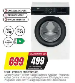 Trony BEKO LAVATRICE BMGWT41241B offerta