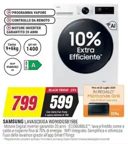Trony SAMSUNG LAVASCIUGA WD90DG5B15BE offerta
