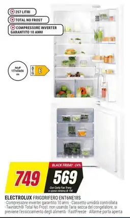Trony ELECTROLUX FRIGORIFERO ENT6NE18S offerta