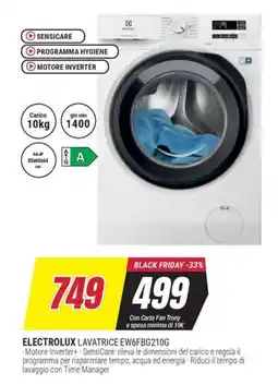 Trony ELECTROLUX LAVATRICE EW6FBG210G offerta