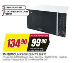 Trony WHIRLPOOL MICROONDE MWP 203 W offerta