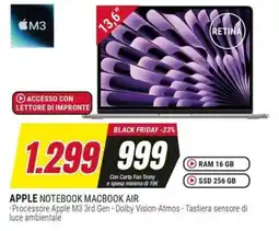 Trony Apple notebook macbook air offerta