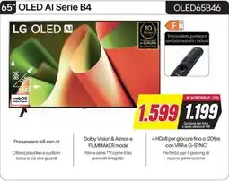 Trony LG 65" OLED Al Serie B4 OLED65B46 offerta