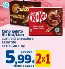 Sigma Kit Kat/Lion Cono gelato offerta