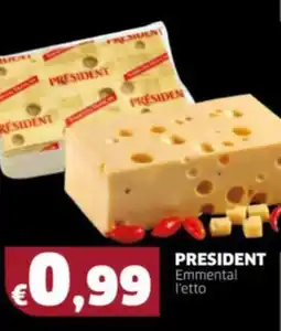 Mercati Alimentari PRESIDENT Emmental l'etto offerta