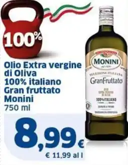 Sigma Monini Olio Extra vergine di Oliva 100% italiano Gran fruttato offerta