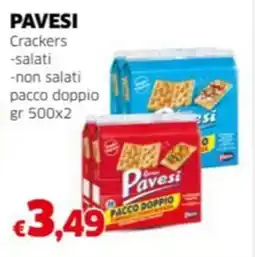 Mercati Alimentari PAVESI Crackers -salati -non salati pacco doppio offerta