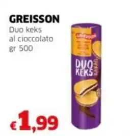 Mercati Alimentari GREISSON Duo keks al cioccolato offerta