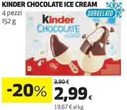 Coop Kinder chocolate ice cream offerta