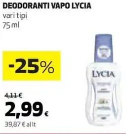 Coop Lycia deodoranti vapo offerta