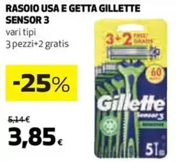 Coop gillette sensor 3 rasoio usa e getta offerta