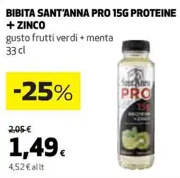 Coop Bibita sant'anna pro 15g proteine + zinco offerta