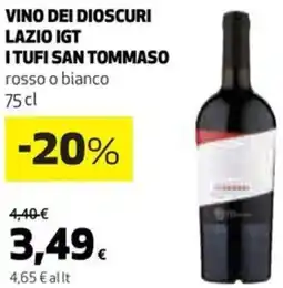 Coop I tufi san tommaso vino dei dioscuri lazio IGT offerta