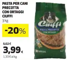 Coop Ciuffi pasta per cani precotta con ortaggi offerta