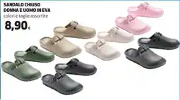 Coop Sandalo chiuso donna e uomo in eva offerta