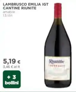 Coop Cantine riunite lambrusco emilia IGT offerta