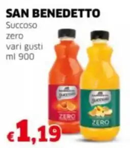 Mercati Alimentari SAN BENEDETTO Succoso zero vari gusti offerta