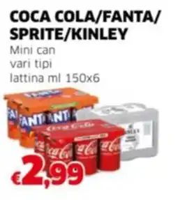 Mercati Alimentari COCA COLA/FANTA/ SPRITE/KINLEY Mini can vari tipi lattina offerta