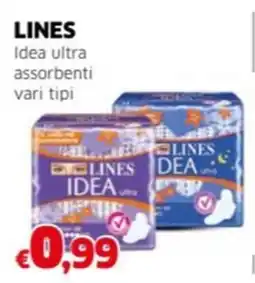 Mercati Alimentari LINES Idea ultra assorbenti vari tipi offerta