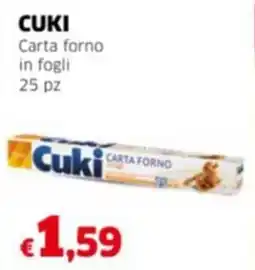 Mercati Alimentari CUKI Carta forno in fogli 25 pz offerta