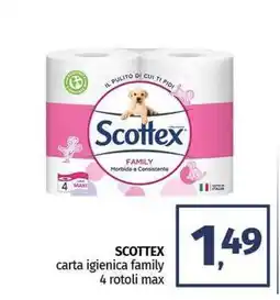 Pam SCOTTEX carta igienica family 4 rotoli max offerta