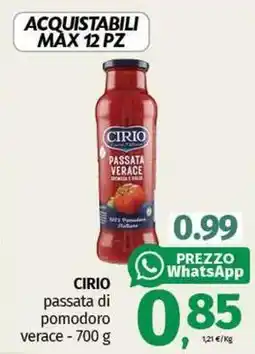 Pam CIRIO passata di pomodoro verace offerta