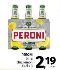 Pam PERONI birra chill lemon offerta