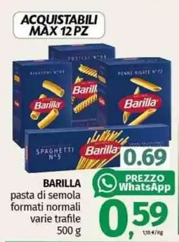 Pam BARILLA pasta di semola formati normali offerta